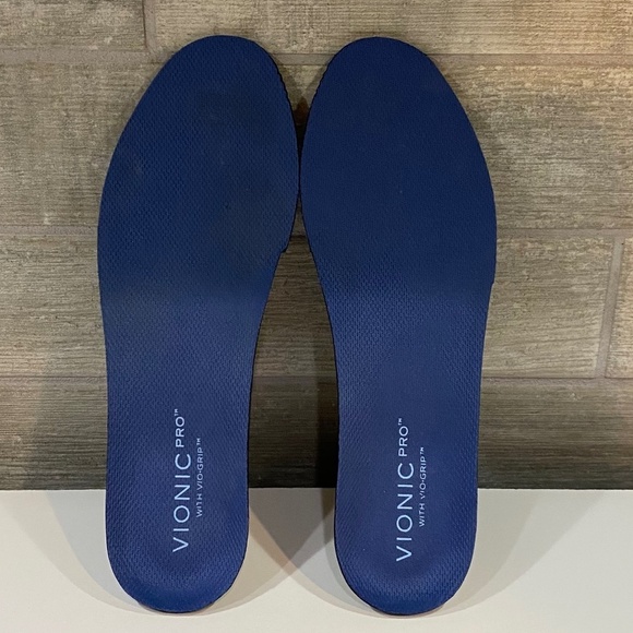 Vionic Fiona Pro Slip On Slip Resistant Shoes in Navy Chevron Size 8 - Picture 11 of 12